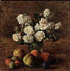 Still Life Roses and Fruit by Henri Fantin-Latour